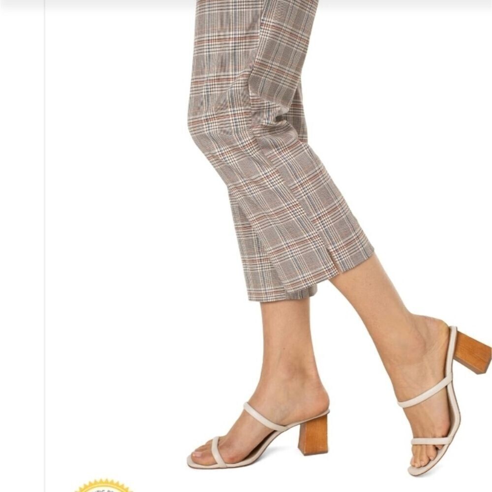 Liverpool Los Angeles Kelsey Trouser with Slit Soft Touch Plaid Pockets 6/28